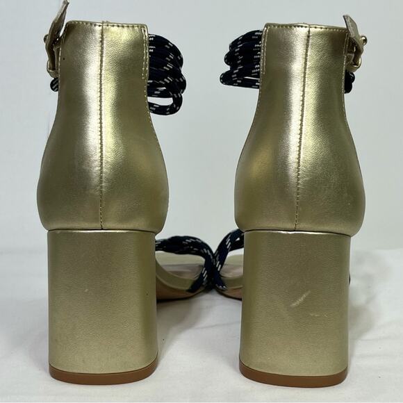 BCBGeneration Telila Gold Rope Block Heel Sandal 6.5 NWT - Picture 5 of 9